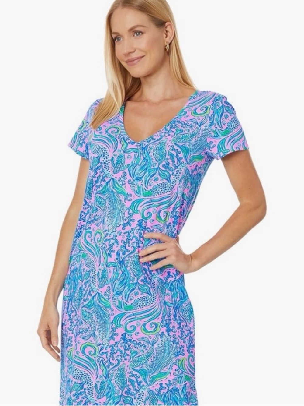 Lily Pulitzer Etta Dress in Lilac Rose Looks Like We Mermaid It Print Dress